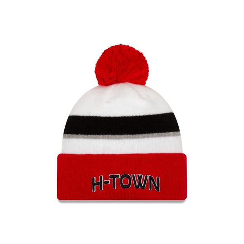 NBA Houston Rockets 2019 Authentics City Series Holiday Pack Pom Knit (DTG1043) - White New Era Beanies